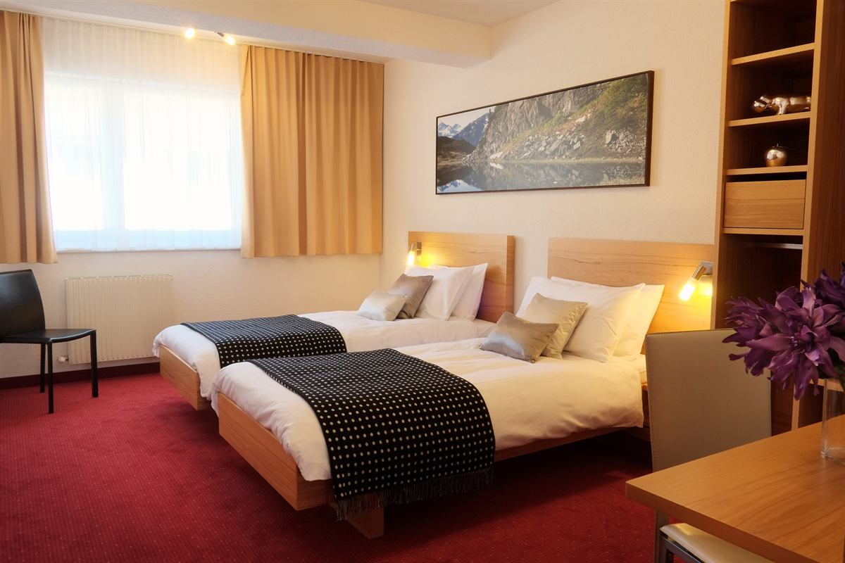 Chalet Gamskar – bedroom with en-suite bathroom
